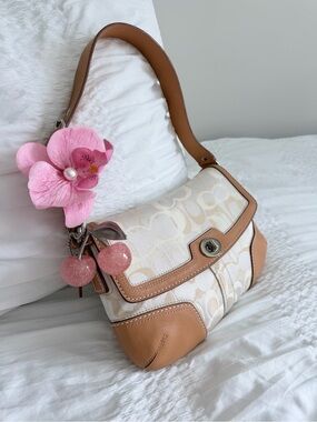 Vintage  Coach Signature Turnlock Flap Shoulder Bag (small)
